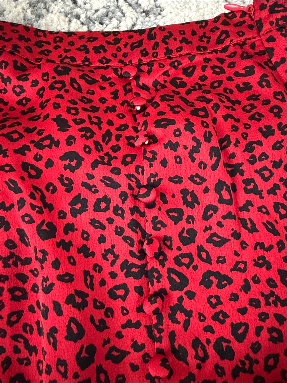 Blu Pepper Red and Black Leopard Print Midi Skirt size small - Picture 2 of 3